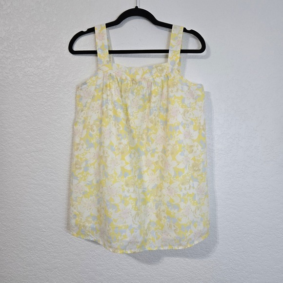 The Nines by HATCH Tops - The Nines by Hatch Yellow Floral Tank Top Size M Lightweight Cotton‎